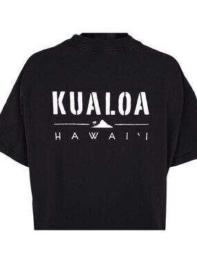 Kualoa Hawaii T Shirt Mens Size 2XL Black Hawaiian Travel Destination Tee